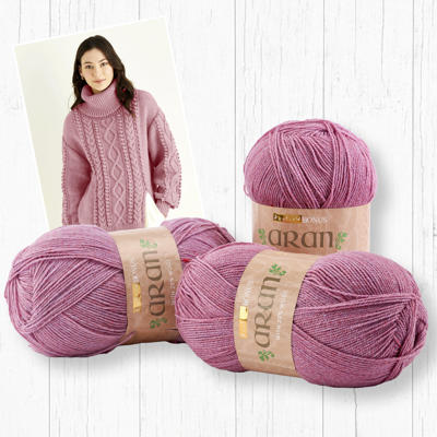 Sirdar Hayfield Bonus Aran yarn bundle & jumper pattern, worth over £44!